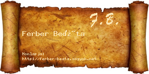Ferber Beáta névjegykártya