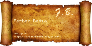 Ferber Beáta névjegykártya